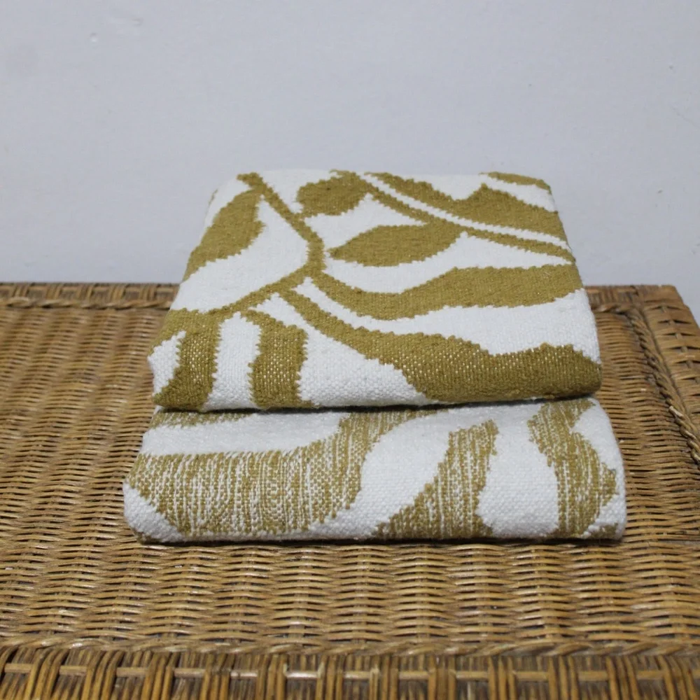 Williams Sonoma Gold/Off White Botanical Pillow Covers .   2 pillow covers.
